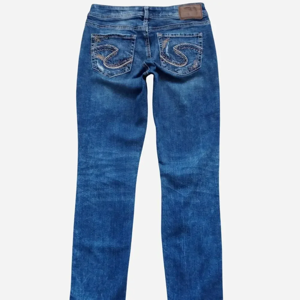 Silver Jeans Co. Boyfriend Jeans Women's 26 Dark Wash Y2k Indie Sleaze Festival